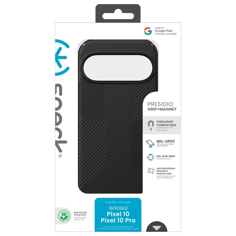Speck Presidio2 Grip Magnet - Etui Google Pixel 10 / Google Pixel 10 Pro (Black/Slate Grey)