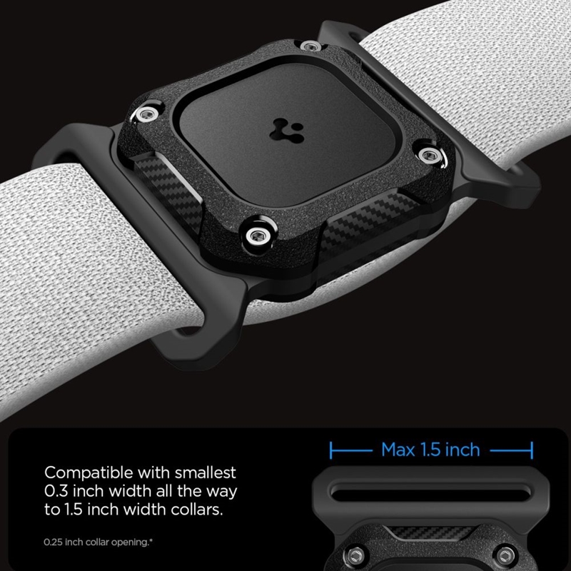 Spigen Tough Armor Pet Collar - Etui z mocowaniem do obroży do Apple AirTag (Black)