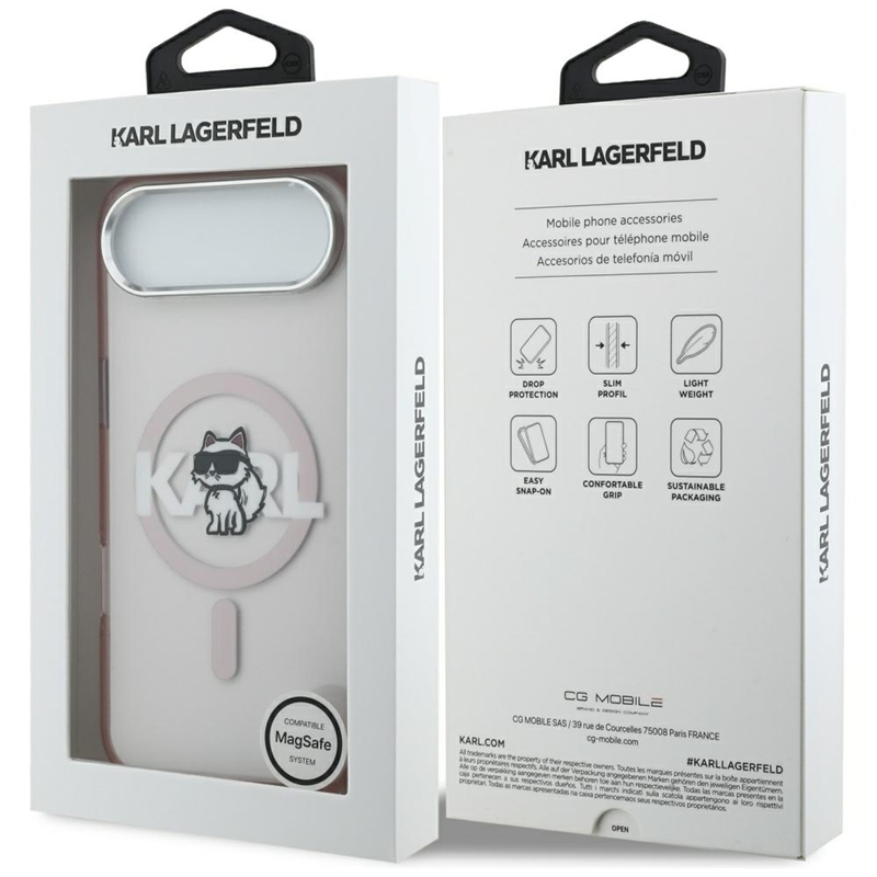 Karl Lagerfeld IML Choupette Sketch Logo MagSafe - Etui iPhone Air (różowy)