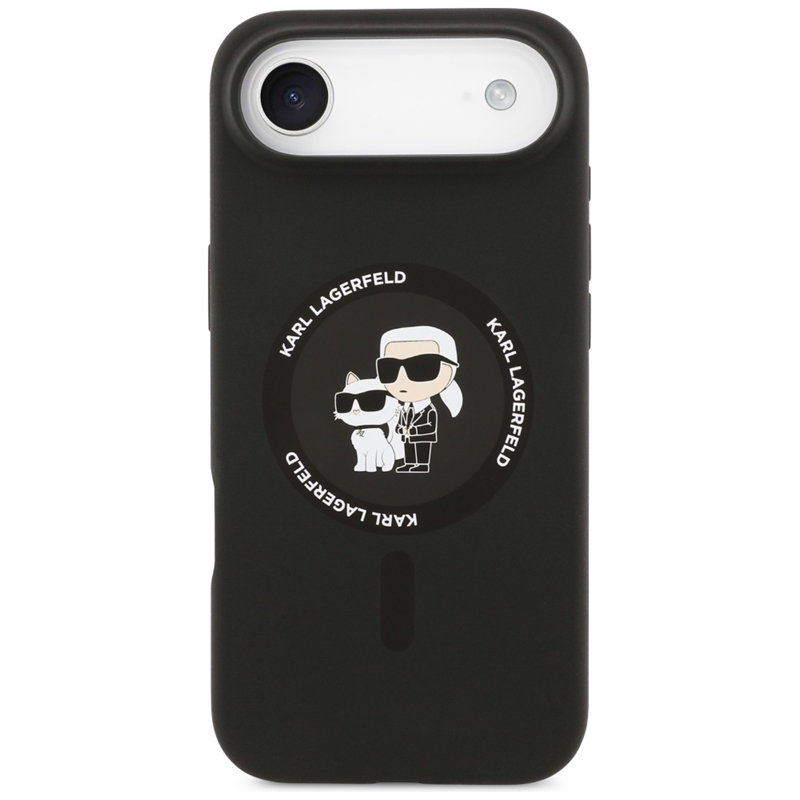 Karl Lagerfeld Silicone Karl & Choupette Ring MagSafe - Etui iPhone Air (czarny)