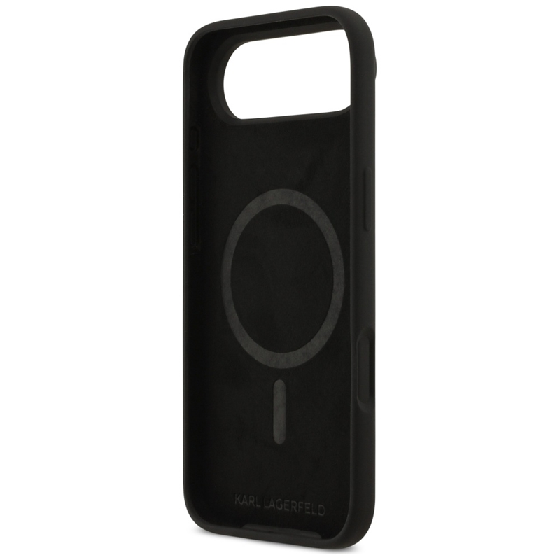 Karl Lagerfeld Silicone Karl & Choupette Ring MagSafe - Etui iPhone Air (czarny)