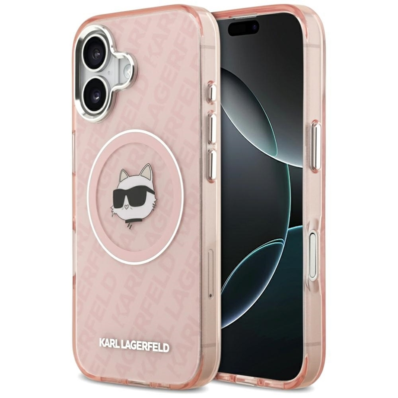 Karl Lagerfeld IML Choupette Head Logo MagSafe - Etui iPhone 17 (różowy)