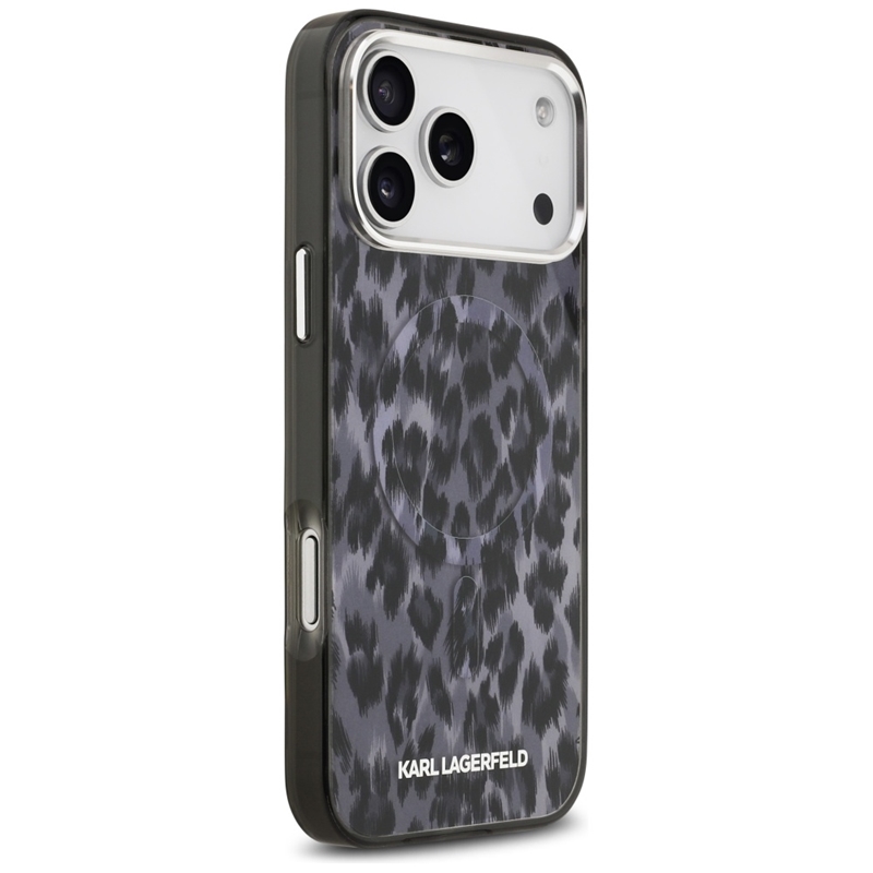 Karl Lagerfeld IML Leopard Pattern MagSafe - Etui iPhone 17 Pro Max (czarny)