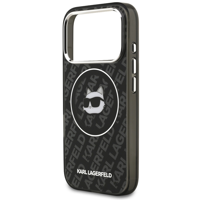 Karl Lagerfeld IML Choupette Head Logo MagSafe - Etui iPhone 17 Pro Max (czarny)