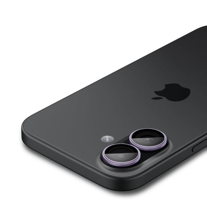 Spigen Optik Pro GLAS.TR EZ Fit Camera Protector 2-Pack - Szkło ochronne na obiektyw do iPhone 16 / 16 Plus / 17 (Purple)