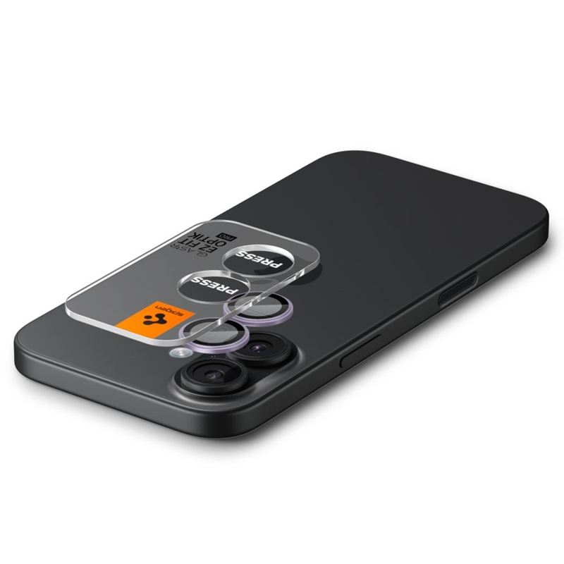 Spigen Optik Pro GLAS.TR EZ Fit Camera Protector 2-Pack - Szkło ochronne na obiektyw do iPhone 16 / 16 Plus / 17 (Purple)