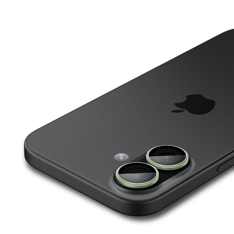 Spigen Optik Pro GLAS.TR EZ Fit Camera Protector 2-Pack - Szkło ochronne na obiektyw do iPhone 16 / 16 Plus / 17 (Green)