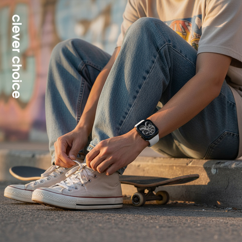 Crong Liquid - Pasek do Apple Watch 38/40/41/42 mm (biały)
