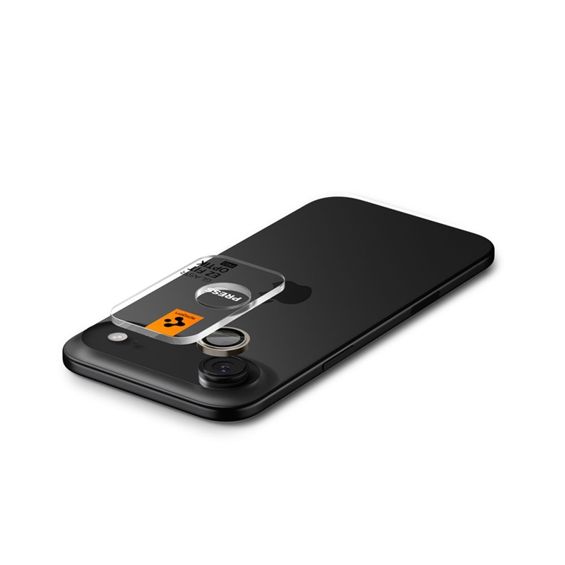 Spigen Optik Pro GLAS.TR EZ Fit Camera Protector 2-Pack - Szkło ochronne na obiektyw do iPhone Air (2 szt) (Czarny)