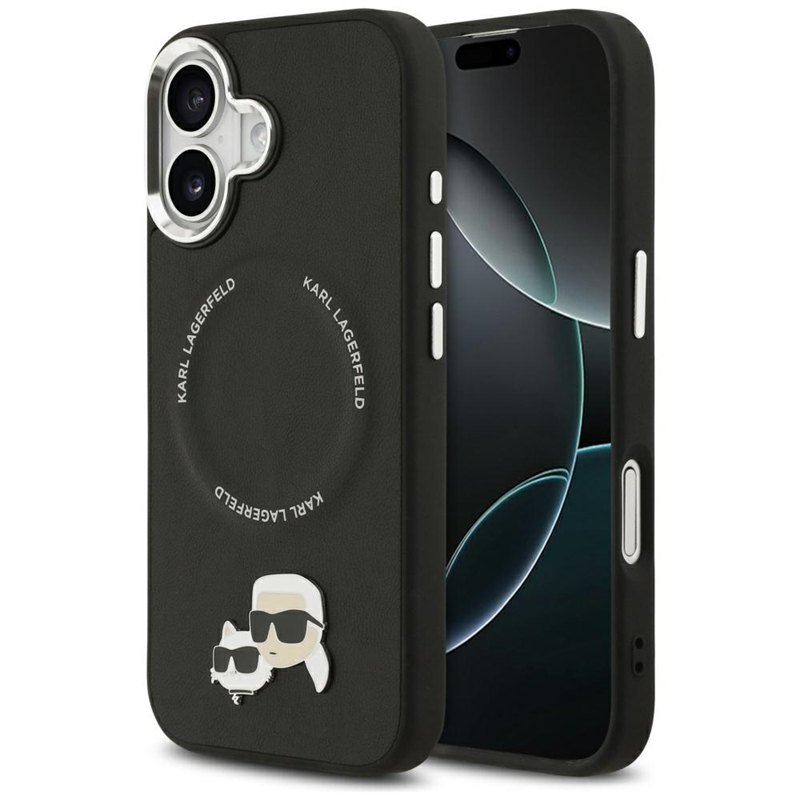 Karl Lagerfeld Karl & Choupette Pins MagSafe - Etui iPhone 17 (czarny)