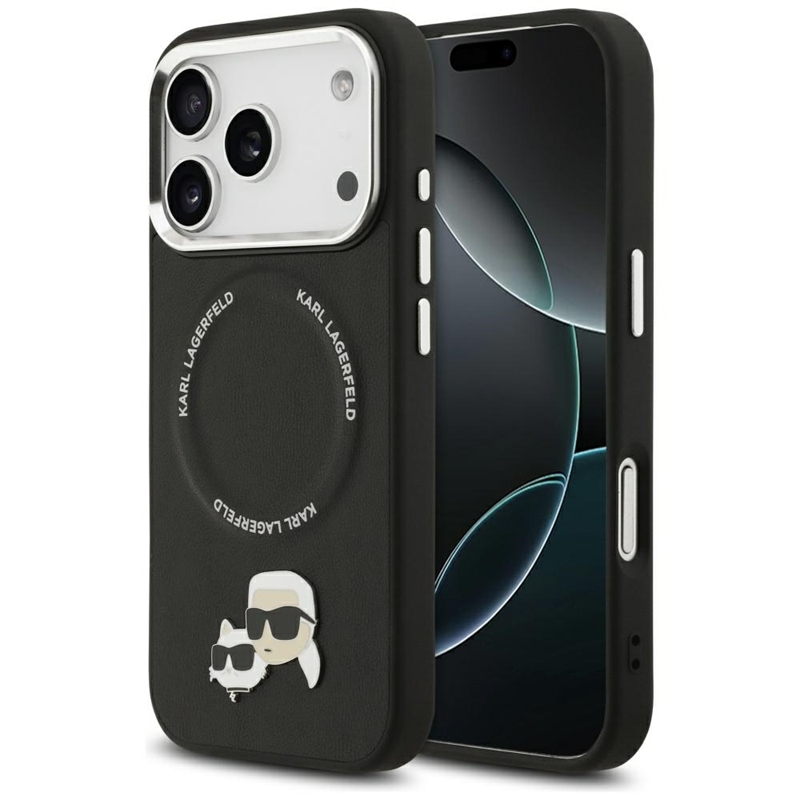 Karl Lagerfeld Karl & Choupette Pins MagSafe - Etui iPhone 17 Pro (czarny)