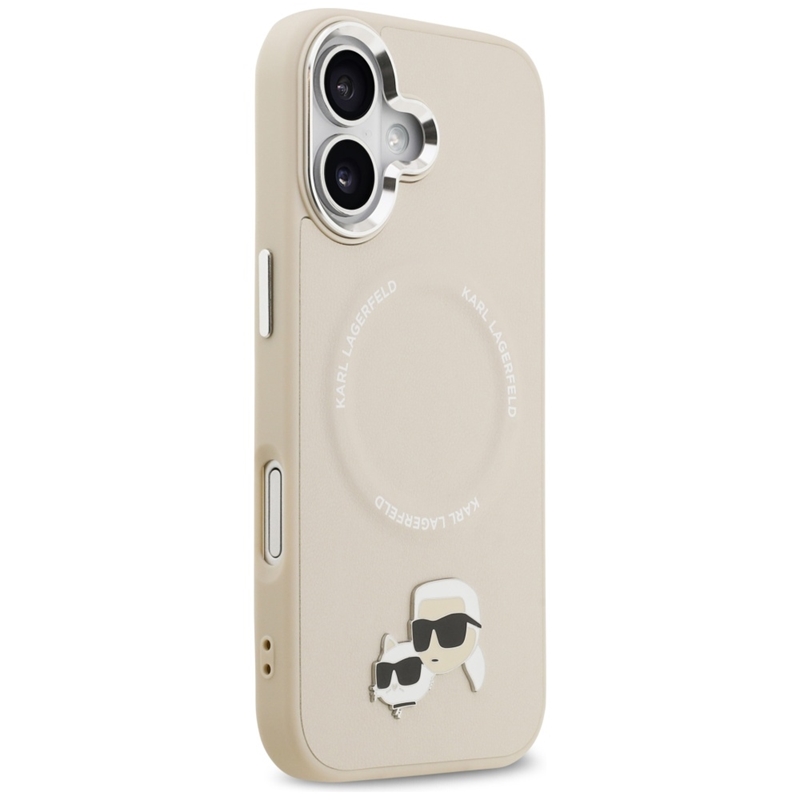 Karl Lagerfeld Karl & Choupette Pins MagSafe - Etui iPhone 17 (beżowy)