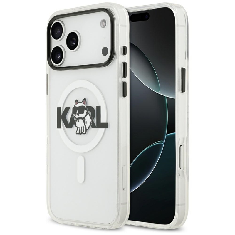 Karl Lagerfeld IML Choupette Sketch Logo MagSafe - Etui iPhone 17 Pro (przezroczysty)