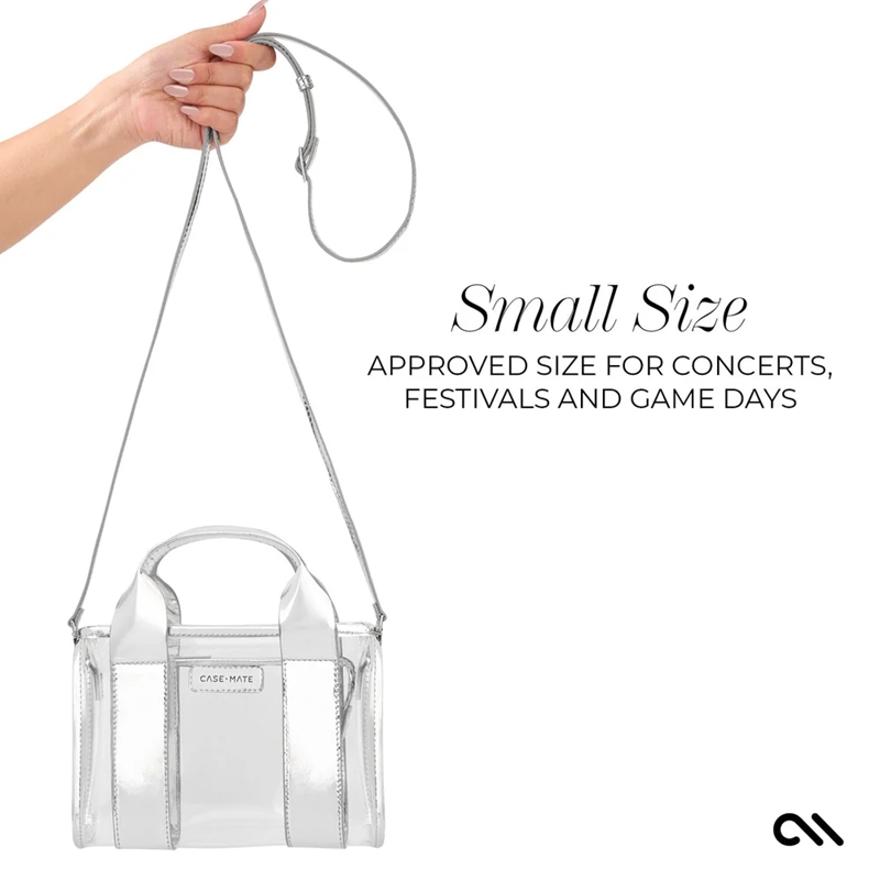 Case-Mate Micro Tote Bag - Wodoodporna torba na ramię (Silver Chrome/Clear)