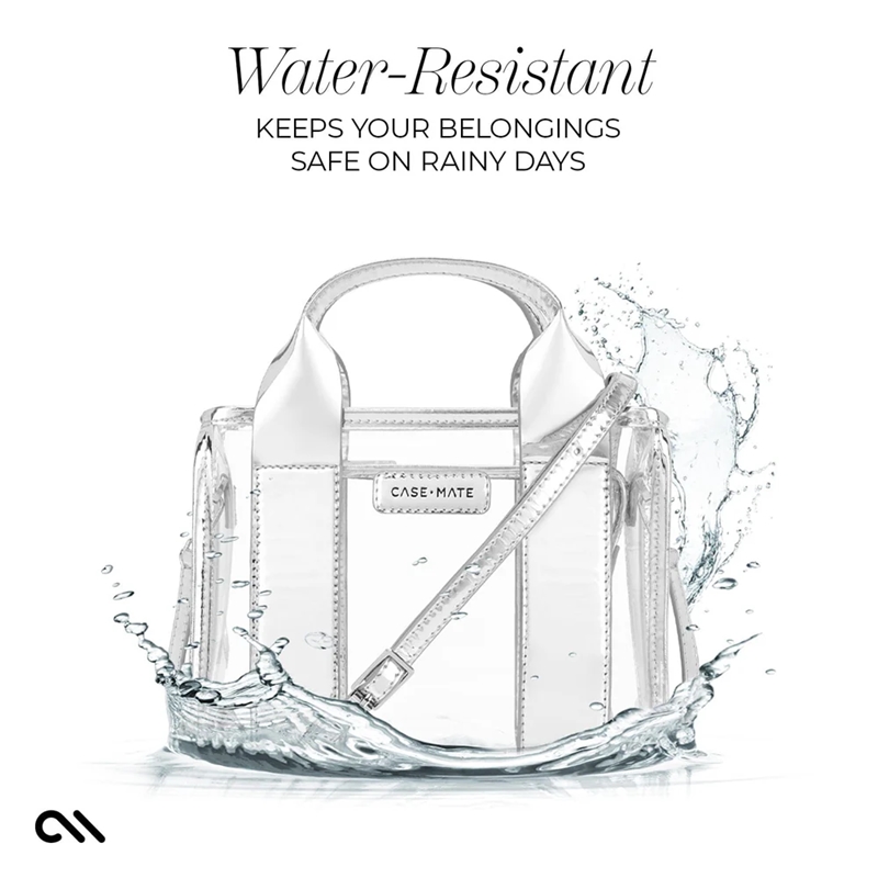 Case-Mate Micro Tote Bag - Wodoodporna torba na ramię (Silver Chrome/Clear)