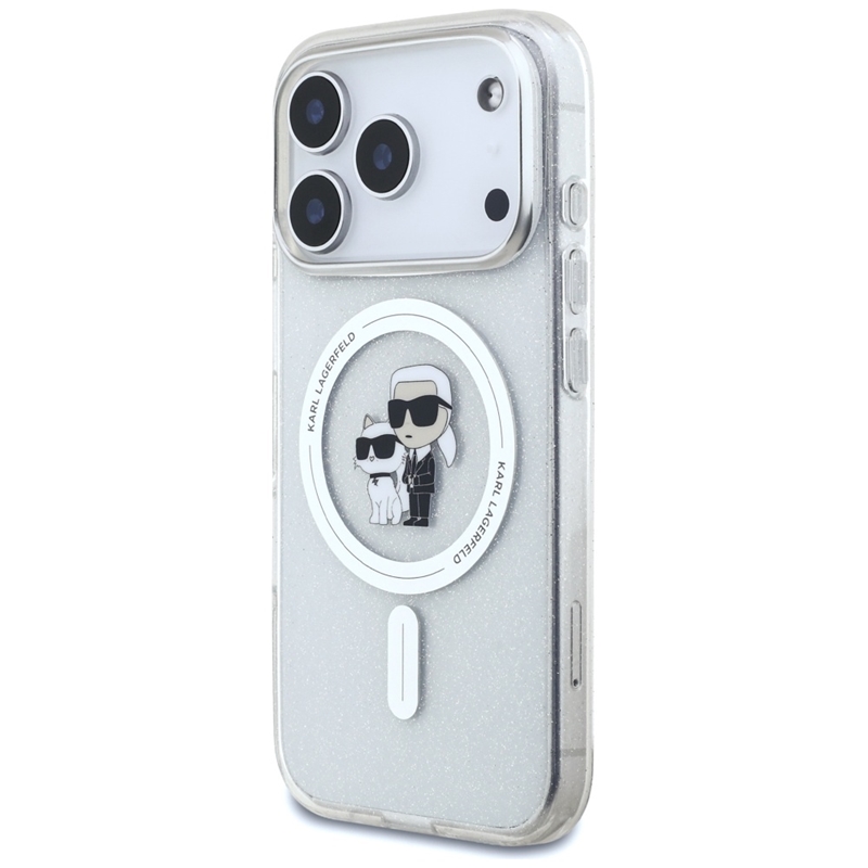 Karl Lagerfeld IML Karl Choupette Glitter MagSafe - Etui iPhone 17 Pro (przezroczysty)