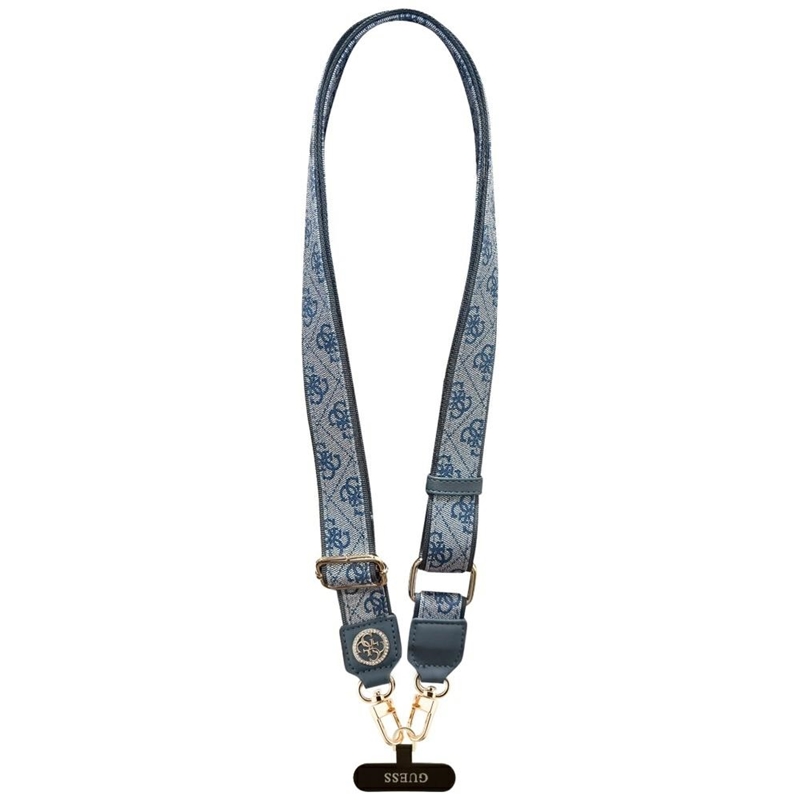 Guess Universal Crossbody Strap 4G Tether Patch Strass Metal Logo - Uniwersalny pasek / smycz do telefonu (niebieski)