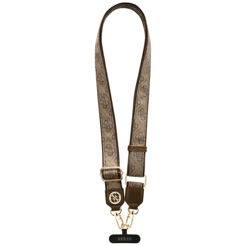 Guess Universal Crossbody Strap 4G Tether Patch Strass Metal Logo - Uniwersalny pasek / smycz do telefonu (brązowy)
