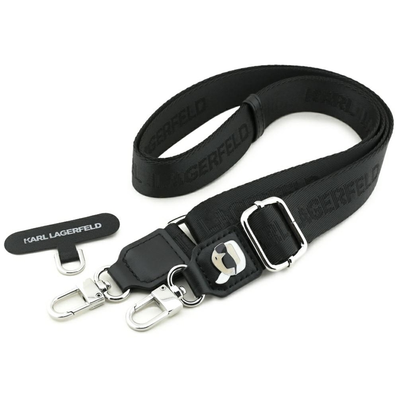 Karl Lagerfeld Universal Crossbody Strap Tether Patch Karl Metal Logo - Uniwersalny pasek / smycz do telefonu (czarny)