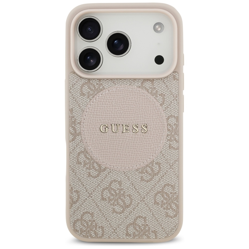 Guess 4G Circle Classic Logo MagSafe - Etui iPhone 17 Pro (różowy)