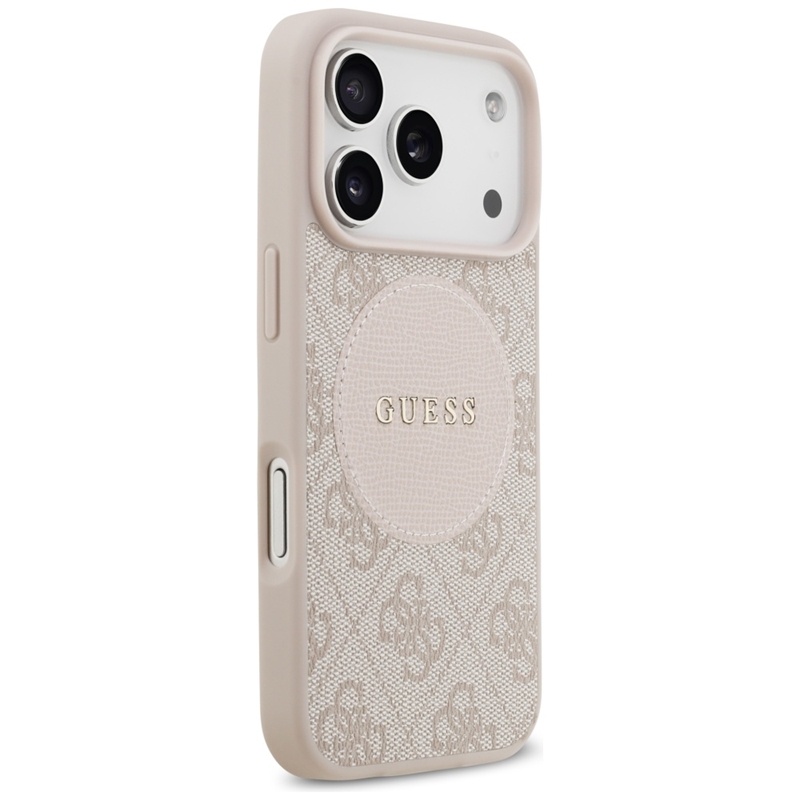 Guess 4G Circle Classic Logo MagSafe - Etui iPhone 17 Pro (różowy)
