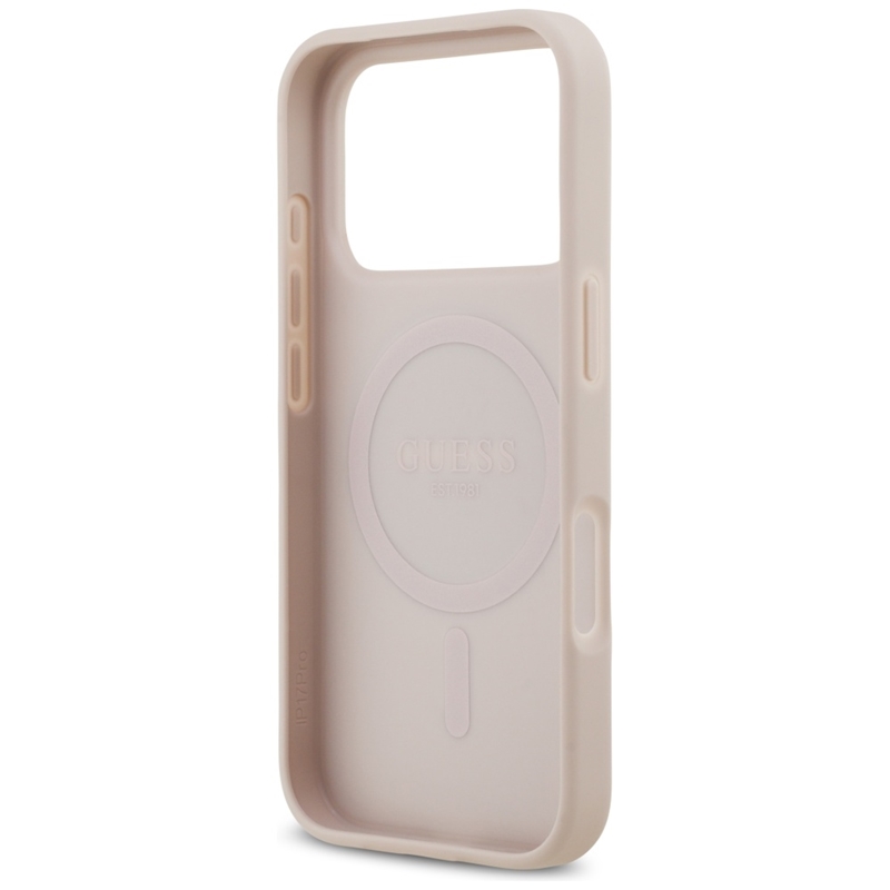 Guess 4G Circle Classic Logo MagSafe - Etui iPhone 17 Pro (różowy)