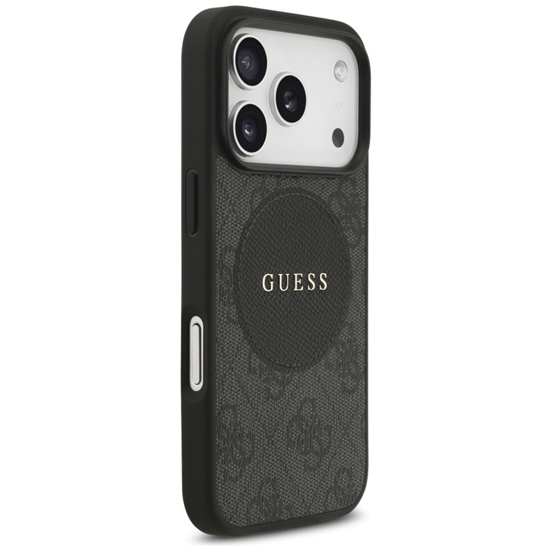Guess 4G Circle Classic Logo MagSafe - Etui iPhone 17 Pro (czarny)