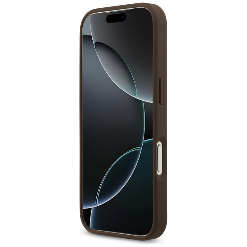 Guess 4G Circle Classic Logo MagSafe - Etui iPhone 17 Pro (brązowy)