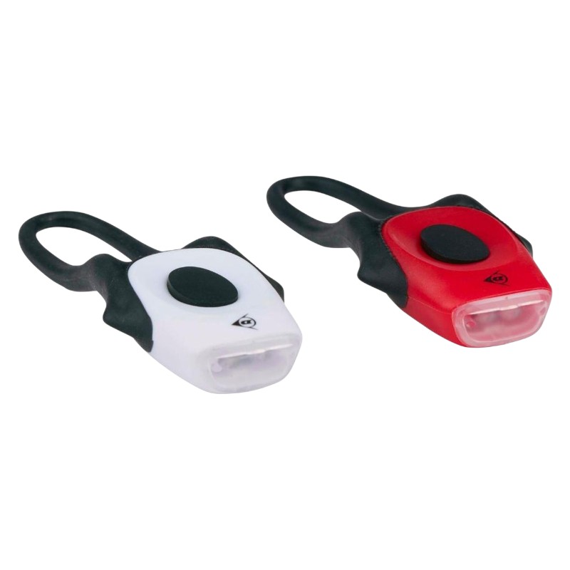 Dunlop - Zestaw silikonowych lampek rowerowych przednia i tylna LED