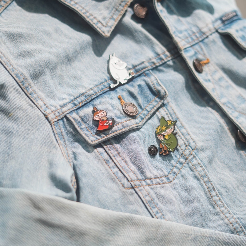 Muminki - Zestaw 4 przypinek do ubrań lub plecaka