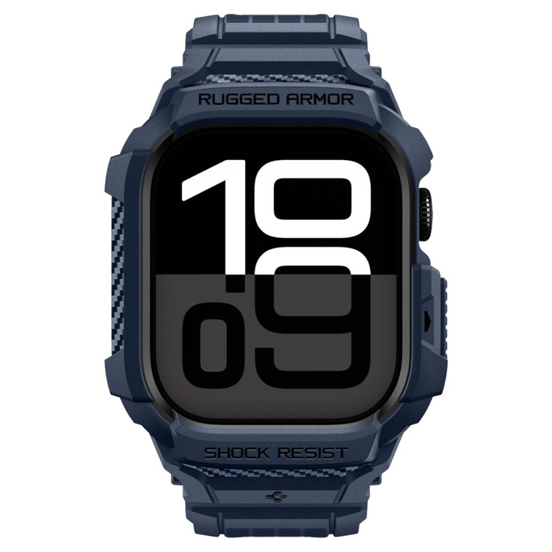 Spigen Rugged Armor Pro V2 – Pasek z obudową do Apple Watch 10 / 11 42 mm (Navy Blue)
