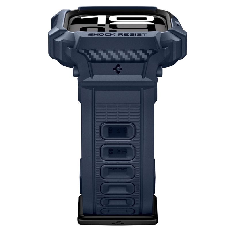 Spigen Rugged Armor Pro V2 – Pasek z obudową do Apple Watch 10 / 11 42 mm (Navy Blue)