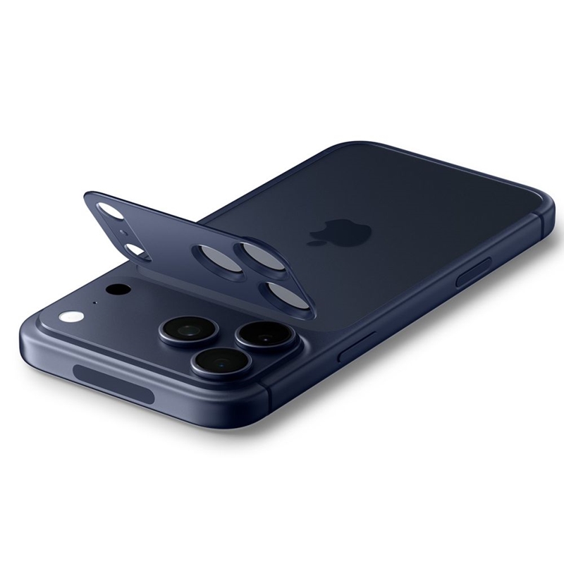 Spigen Optik Pro XL Glas.TR EZ Fit - Szkło ochronne na obiektyw iPhone 17 Pro (Blue)