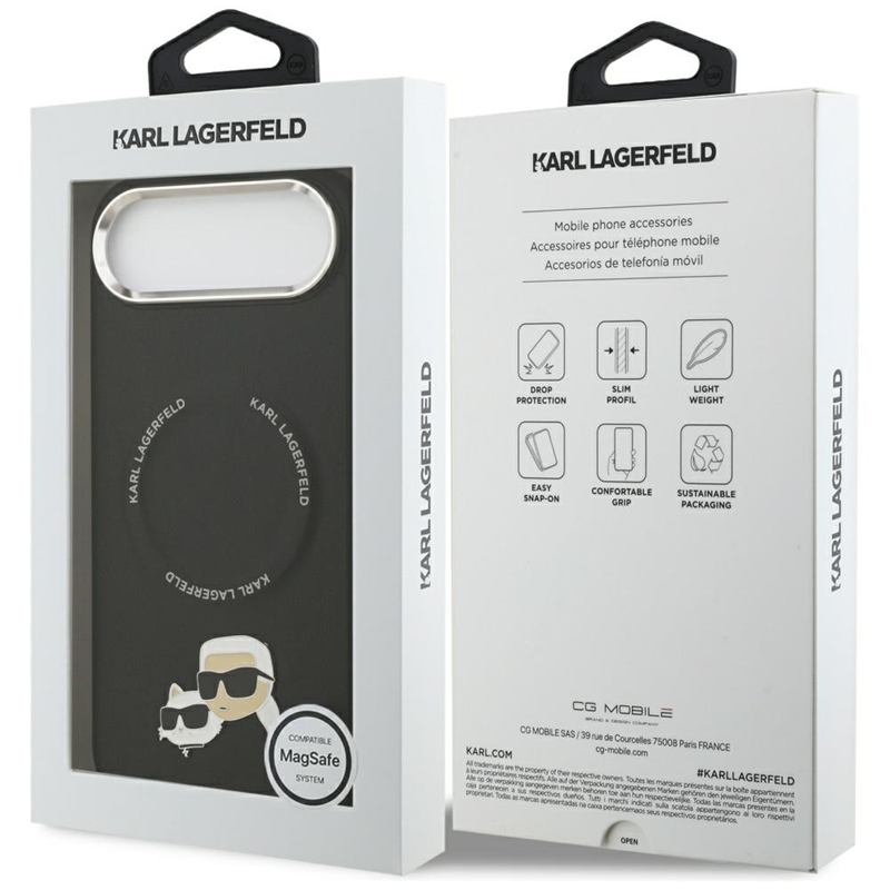 Karl Lagerfeld Karl & Choupette Pins MagSafe - Etui iPhone Air (czarny)