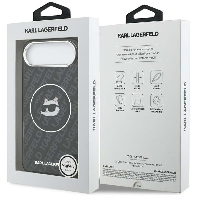 Karl Lagerfeld IML Choupette Head Logo MagSafe - Etui iPhone Air (czarny)