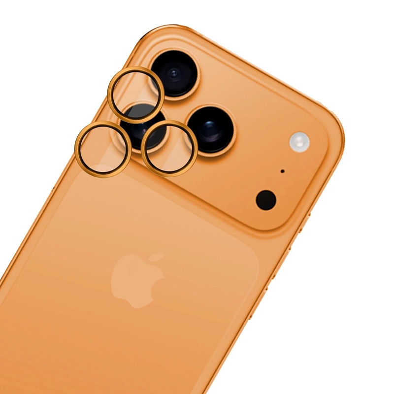 3mk HARDY Lens Protection Pro - Szkło na obiektyw aparatu iPhone 17 Pro / iPhone 17 Pro Max (Orange)