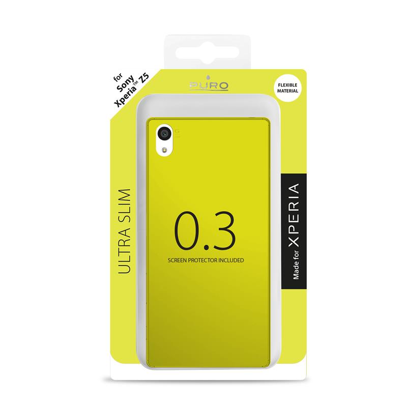 PURO Ultra Slim "0.3" Cover MFX - Zestaw etui + folia na ekran Sony Xperia Z5 (limonkowy)
