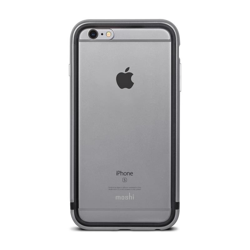 Moshi iGlaze Luxe - Etui z aluminiową ramką iPhone 6s Plus / iPhone 6 Plus (Titanium Grey)