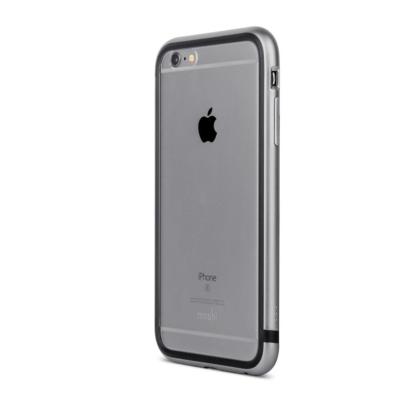 Moshi iGlaze Luxe - Etui z aluminiową ramką iPhone 6s Plus / iPhone 6 Plus (Titanium Grey)