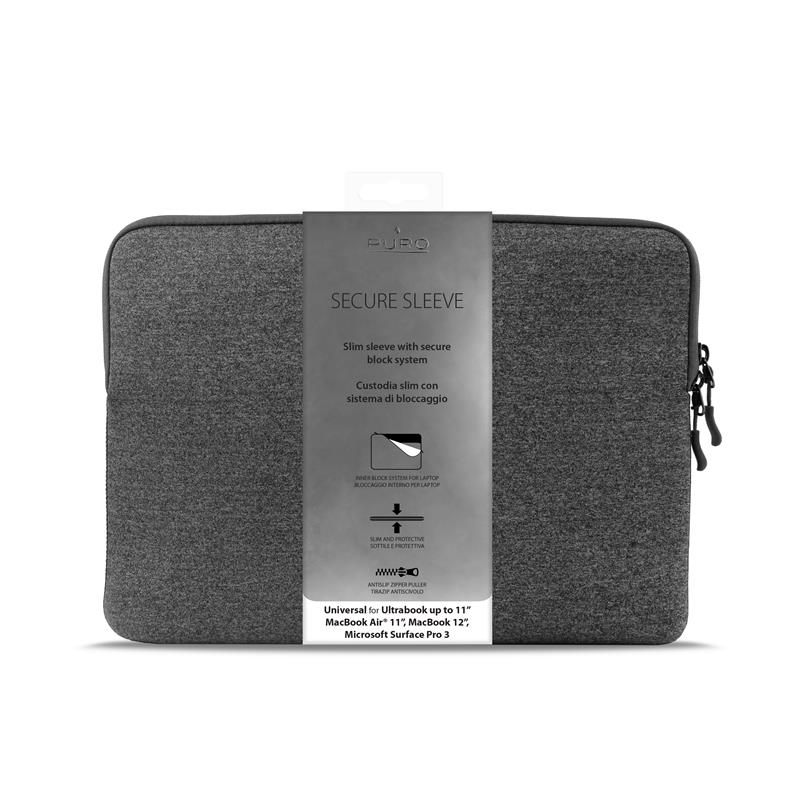 PURO Uni Slim Secure Sleeve - Pokrowiec MacBook 12" / Ultrabook 12" (szary)