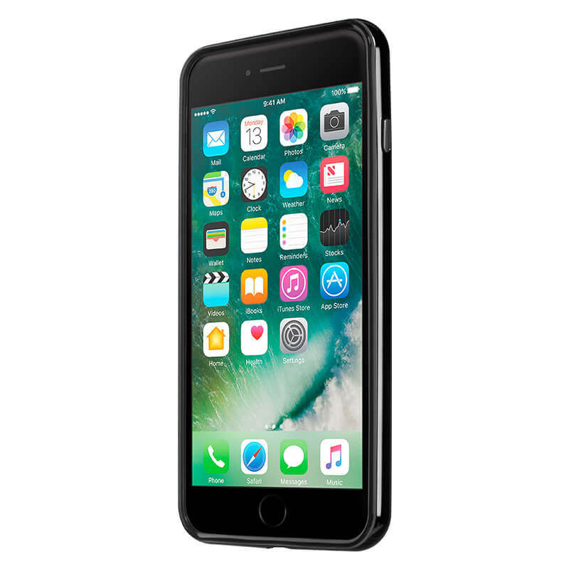 Laut EXOFRAME - Etui iPhone 8 Plus / 7 Plus z aluminiową ramką z 2 foliami na ekran w zestawie (Jet Black)