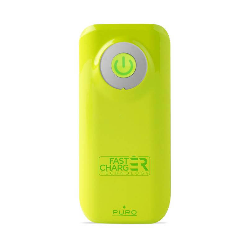 PURO Universal External Fast Charger Battery - Uniwersalny Power Bank 4000 mAh, 2 x USB, 2.4 A (limonkowy)