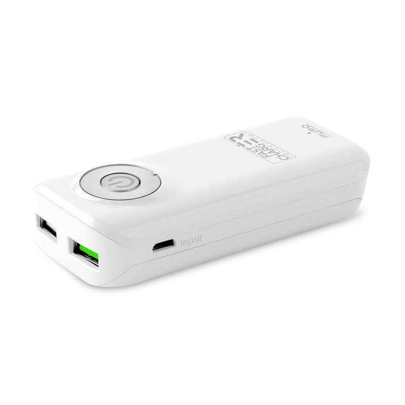 PURO Universal External Fast Charger Battery - Uniwersalny Power Bank 5200 mAh, 2 x USB, 2.4 A (biały)