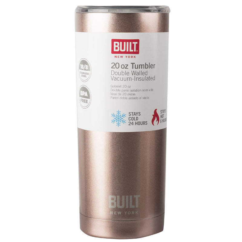 BUILT Vacuum Insulated Tumbler - Stalowy kubek termiczny z izolacją próżniową 600 ml (Rose Gold)