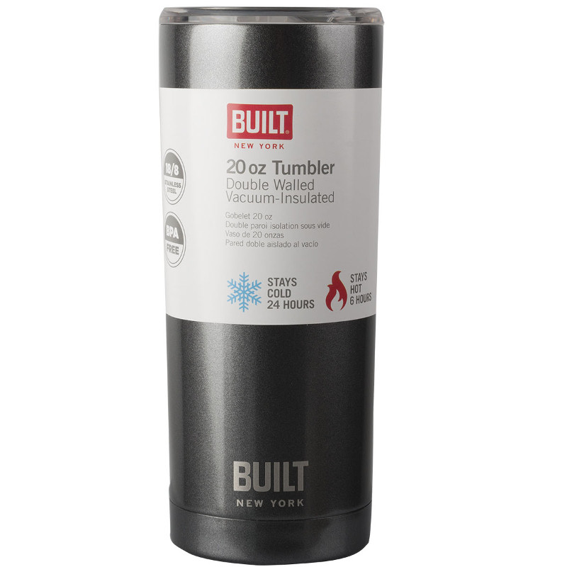 BUILT Vacuum Insulated Tumbler - Stalowy kubek termiczny z izolacją próżniową 600 ml (Charcoal Grey)