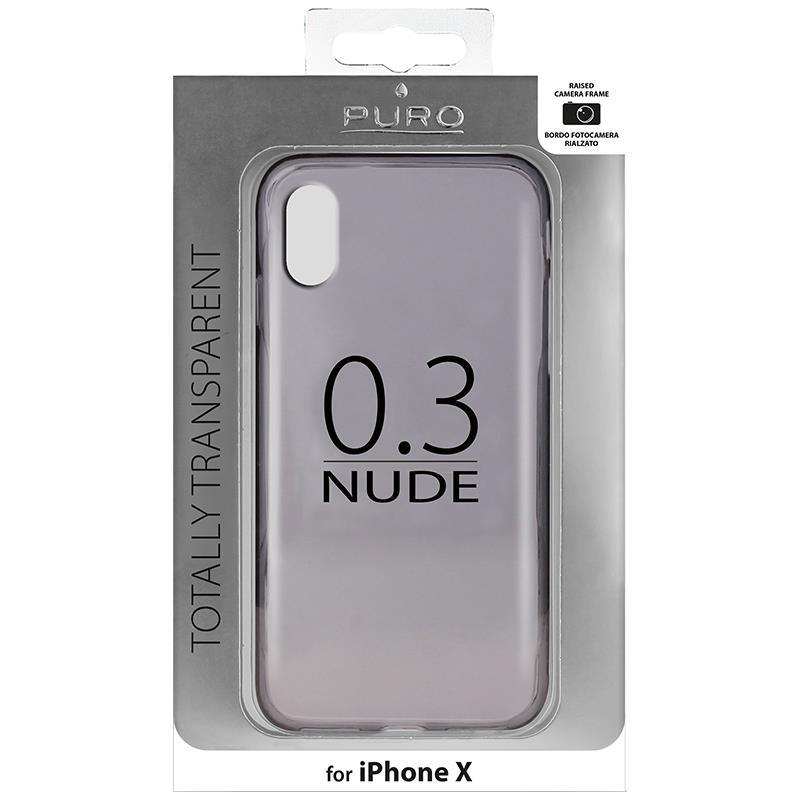 PURO 0.3 Nude - Etui iPhone Xs / X (czarny przezroczysty)