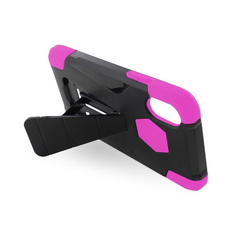 Zizo Dual Layered Hybrid Cover - Pancerne etui iPhone Xs / X z podstawką (Pink)