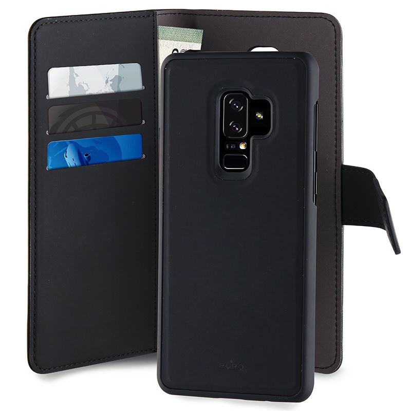 PURO Wallet Detachable - Etui 2w1 Samsung Galaxy S9+ (czarny)