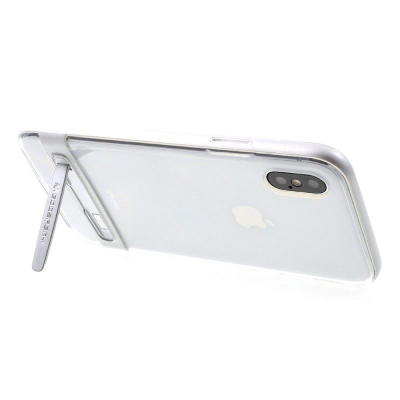 Mercury Dream Bumper - Etui iPhone X z metalową podstawką (srebrny)