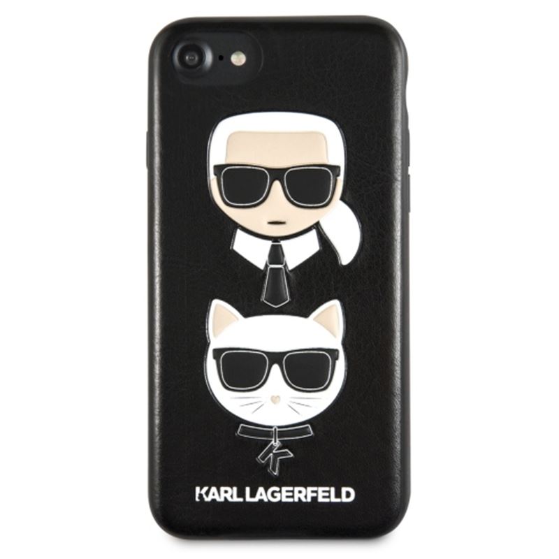 Karl Lagerfeld Embossed Case Karl & Choupette - Etui iPhone SE 2020 / 8 / 7 (czarny)